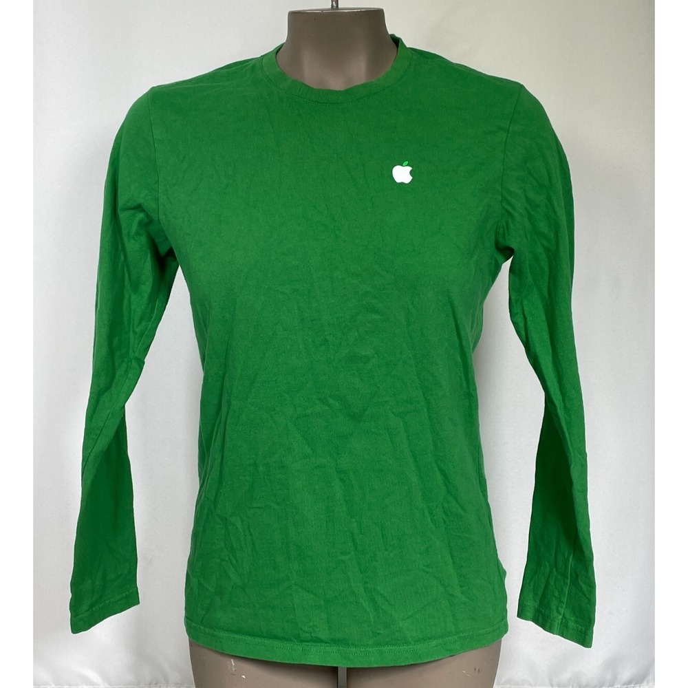 Apple Store Employee Green Long Sleeve Genius Bar T-Shirt Women's MEDIUM